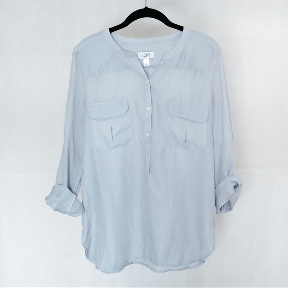 light blue sheer top